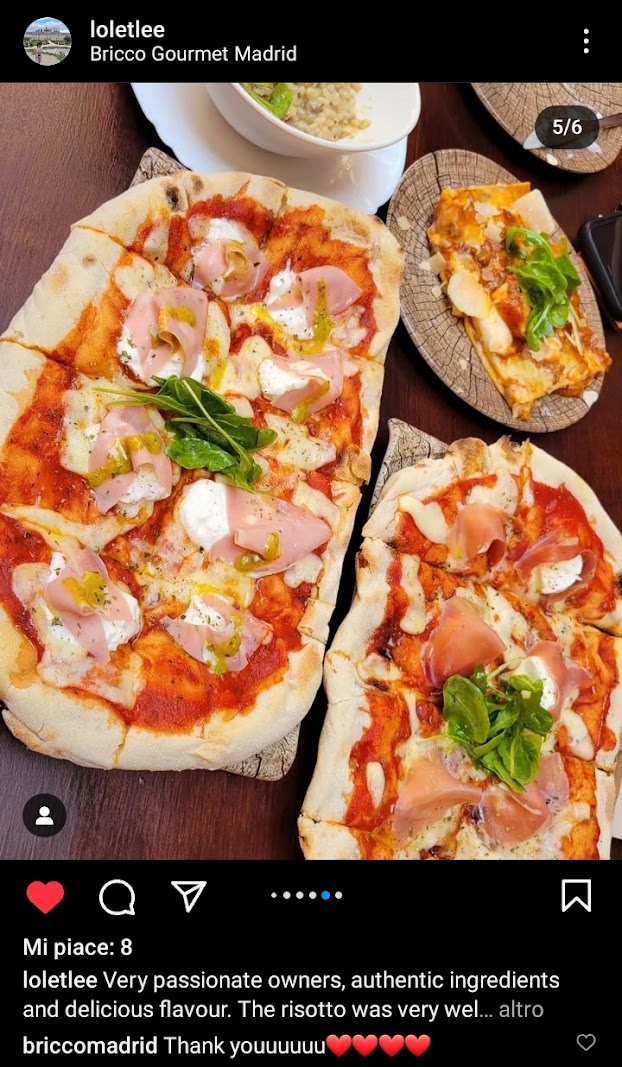 Pizza artesanal de Bricco